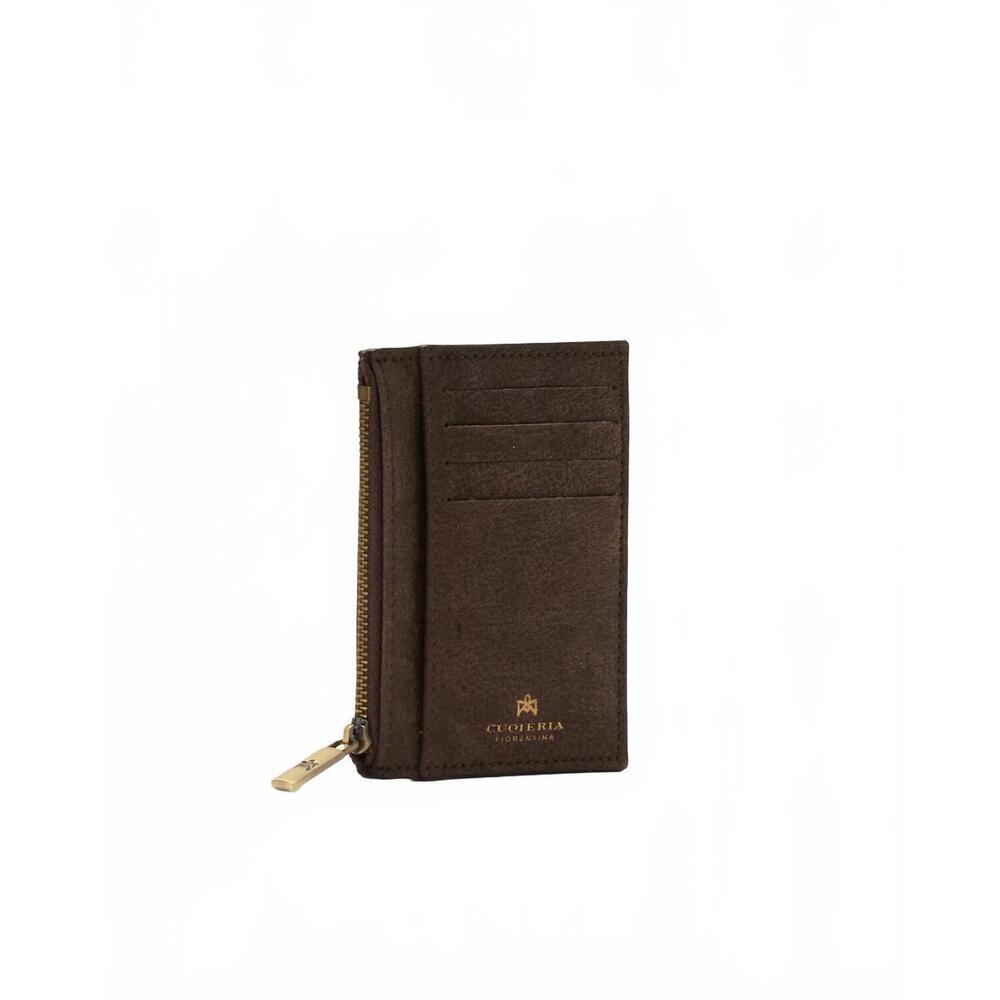 NEW CUOIERIA FIORENTINA women's zip card holder in cioccolato